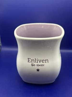 Scentsy Classic Curve Mug Warm Enliven Inspire White Purple Lavender Coffee 16oz - Thumbnail 3