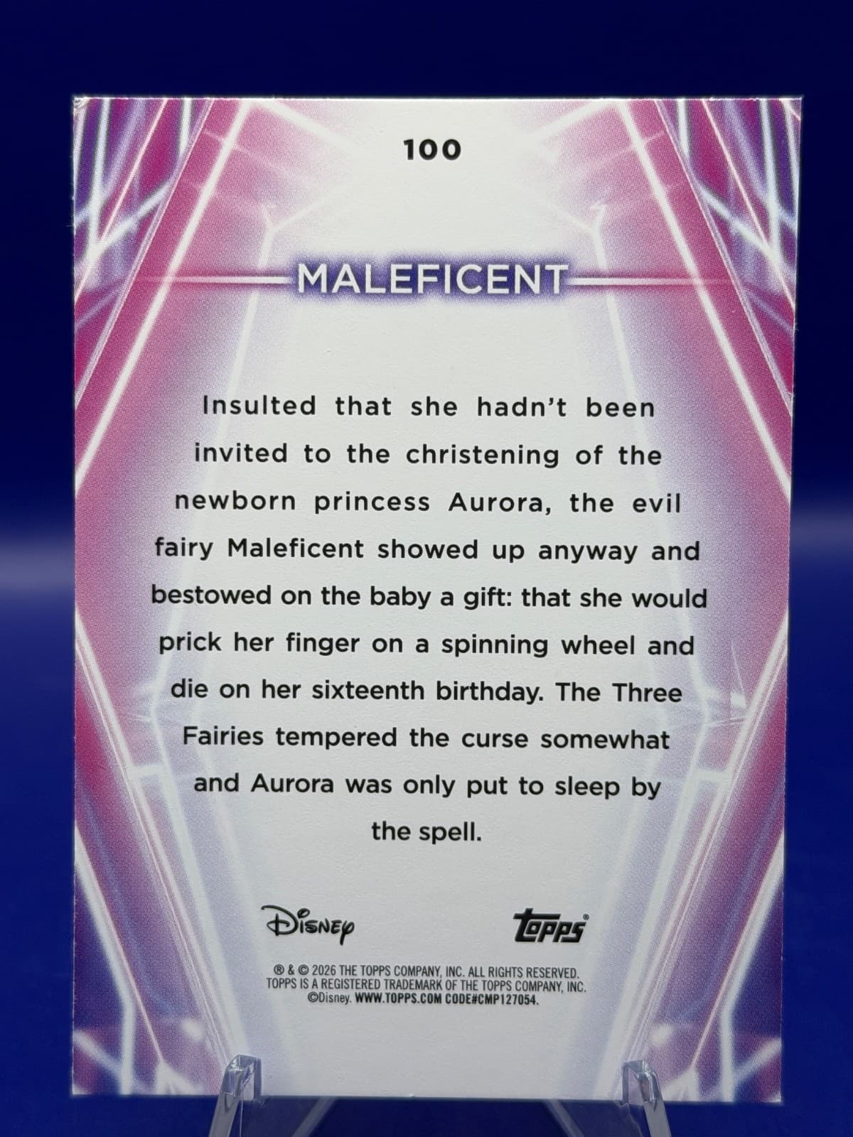 2026 Topps Disney Neon Maleficent #100 Base Disney Villains NM - Thumbnail 2
