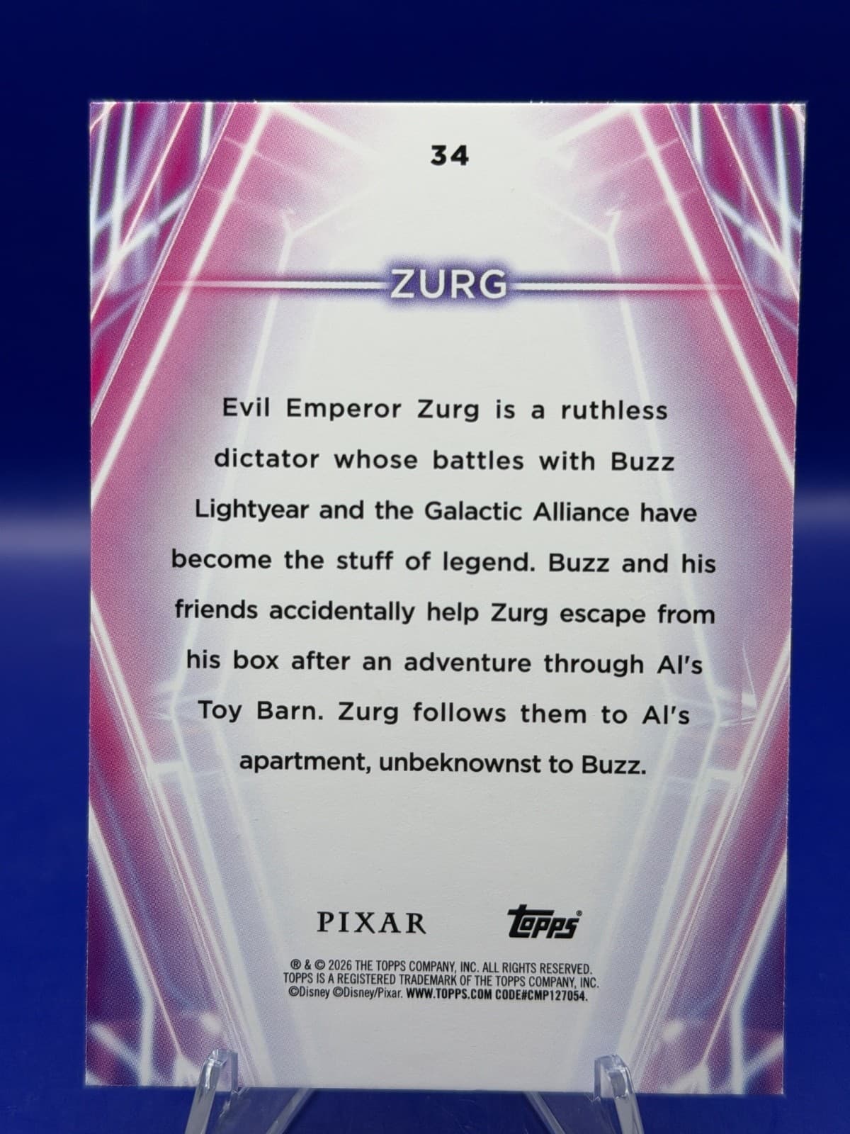 2026 Topps Disney Neon Zurg #34 Rainbow Foilboard Toy Story Villain NM - Thumbnail 6