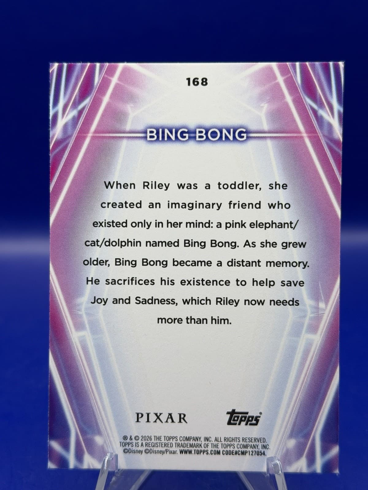 2026 Topps Disney Neon Bing Bong #168 Rainbow Foilboard Inside Out NM - Thumbnail 6