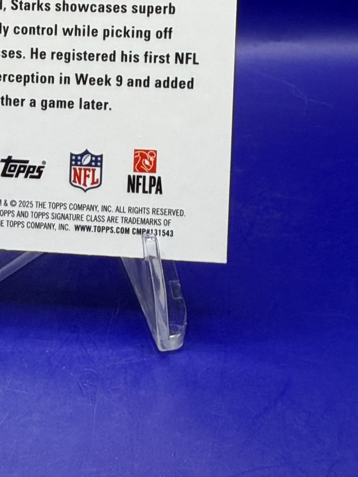 2025 Topps Signature Class Malakai Starks The Pick TP-3 RC Ravens NM - Thumbnail 9
