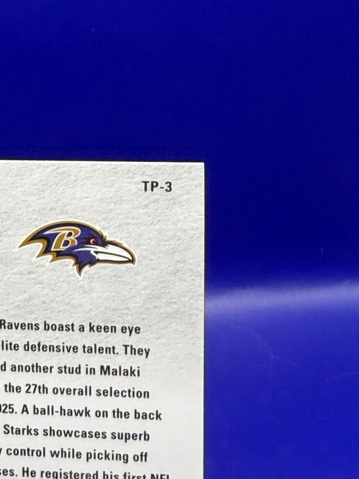 2025 Topps Signature Class Malakai Starks The Pick TP-3 RC Ravens NM - Thumbnail 8