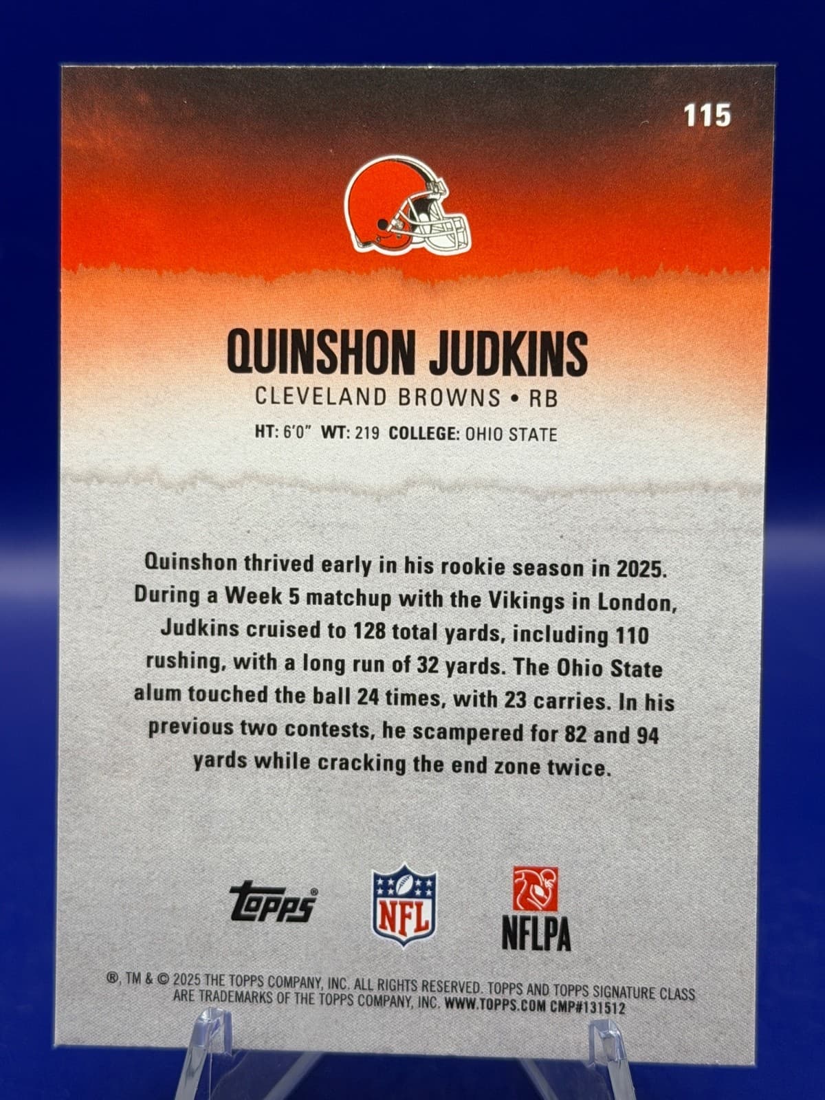 2025 Topps Signature Class Quinshon Judkins RC #115 Refractor /275 Lot - Thumbnail 16