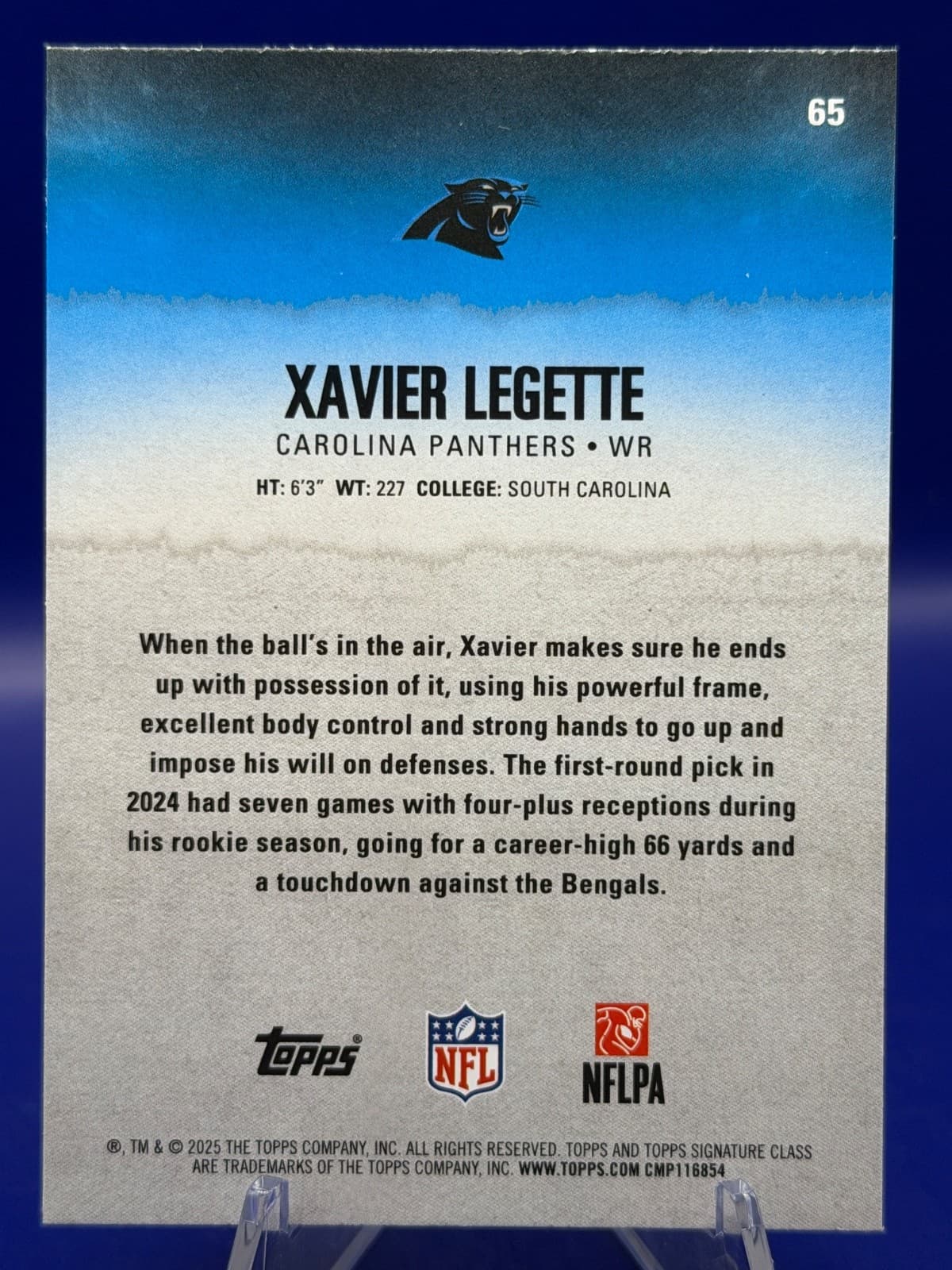 2025 Topps Signature Class Xavier Legette #65 Green Purple Panthers NM - Thumbnail 6