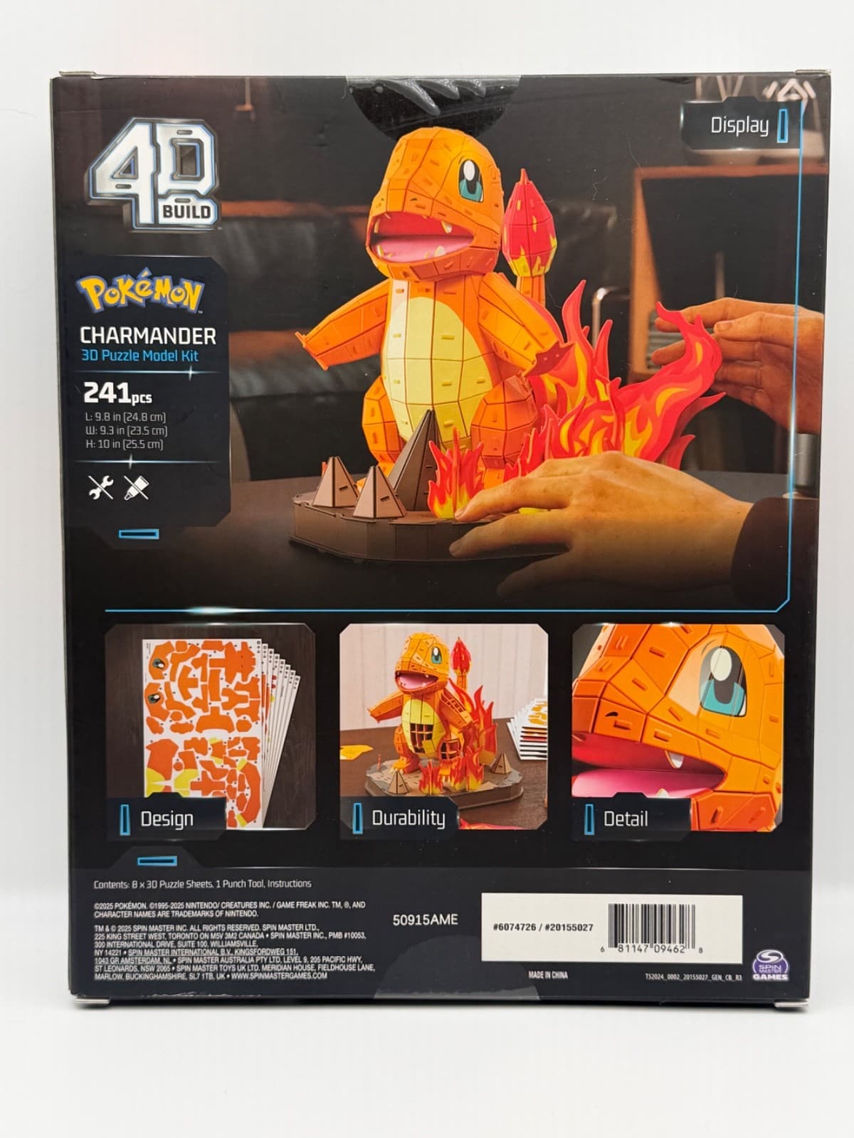 Pokemon Charmander 4D Build 3D Puzzle Model Kit 241 Pcs Spin Master New - Thumbnail 2