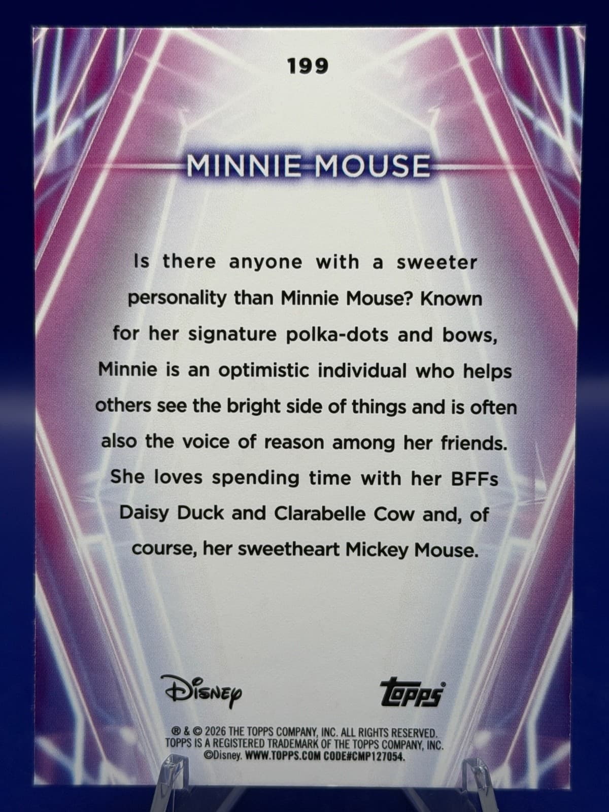 2026 Topps Disney Neon Minnie Mouse #199 Base Disney Icon NM - Thumbnail 2