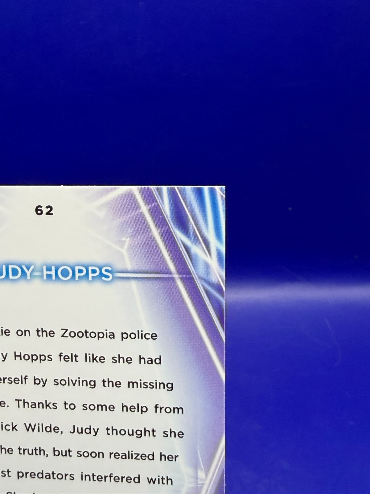 2026 Topps Disney Neon Judy Hopps #62 Diamante Foil Zootopia NM - Thumbnail 2