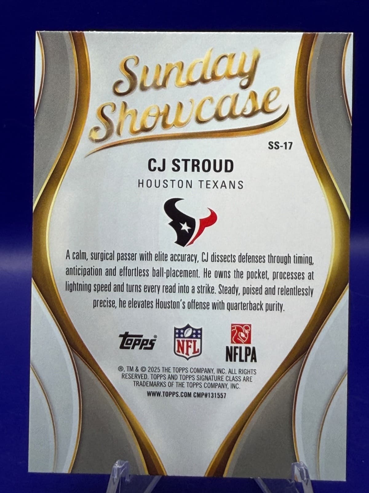 2025 Topps Signature Class CJ Stroud Sunday Showcase SS-17 Texans NM - Thumbnail 6