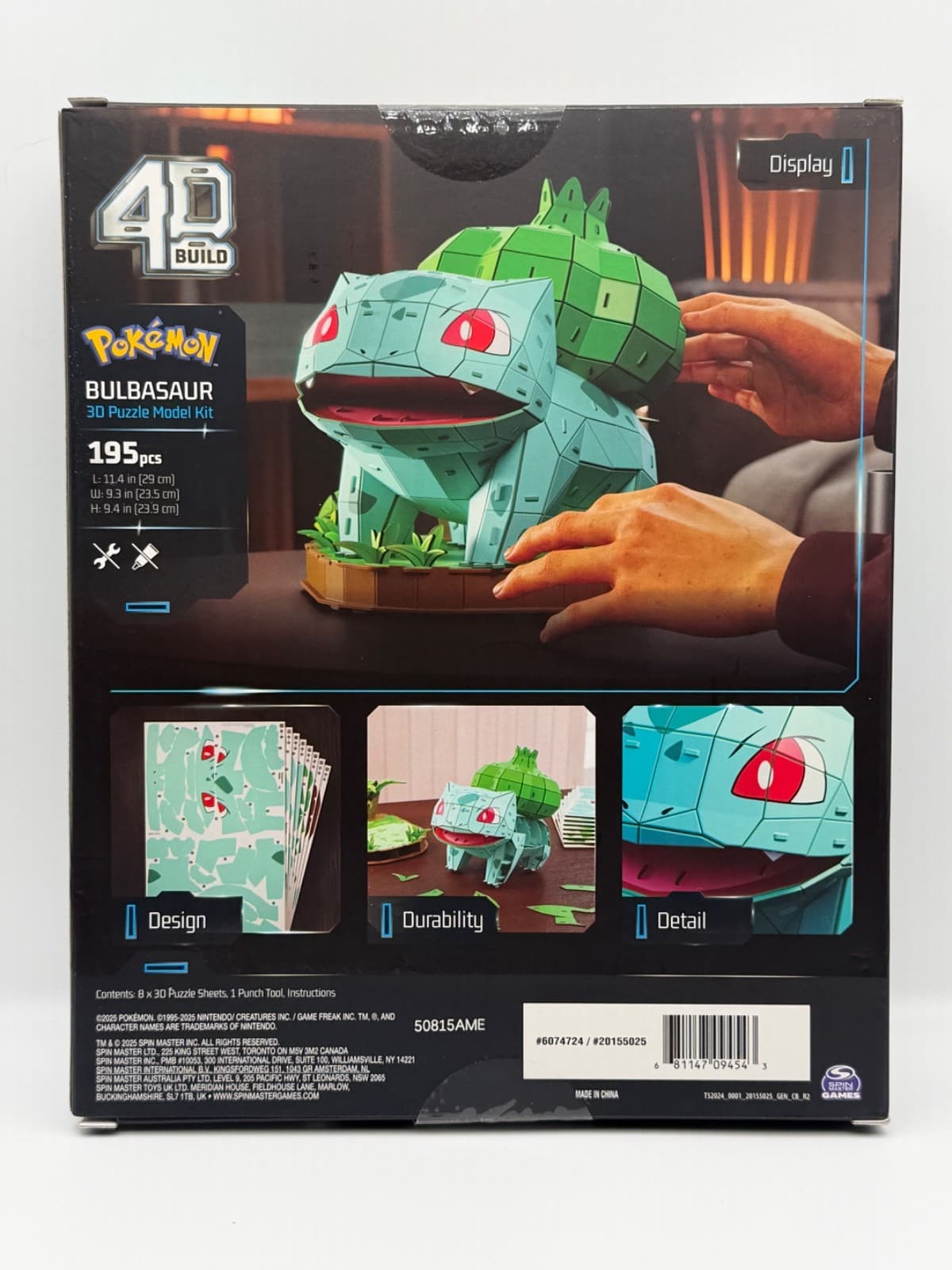 Pokemon Bulbasaur 4D Build 3D Puzzle Model Kit 195 Pcs Spin Master New - Thumbnail 2