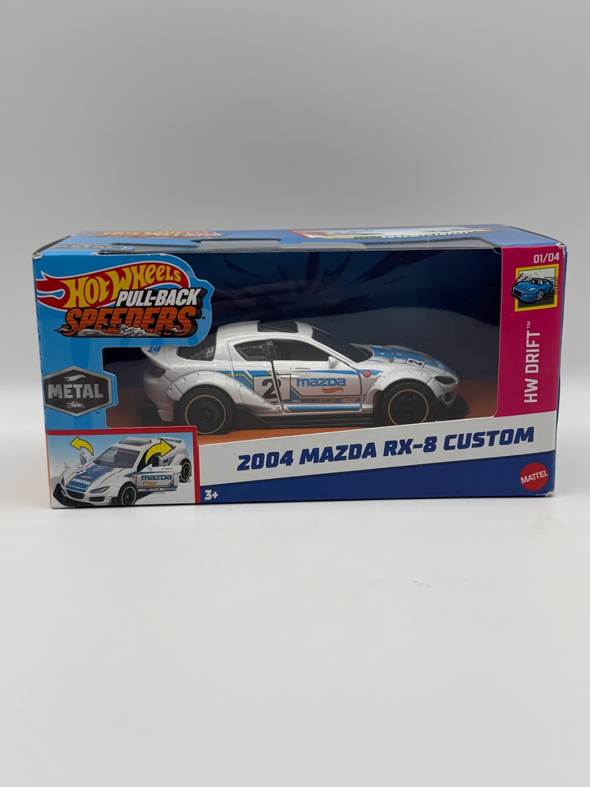 Hot Wheels Pull-Back Speeders 2004 Mazda RX-8 Custom HW Drift 1:43
