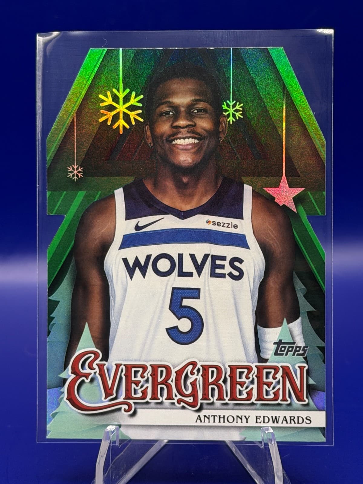 2025-26 Topps Holiday Evergreen Insert Anthony Edwards EV-AE Timberwolves NM
