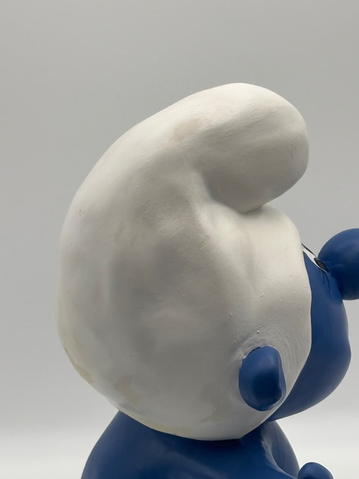 Vintage 1982 Willie Ceramic Blue Smurf Gnome Figurine White Hat Handmade - Thumbnail 9