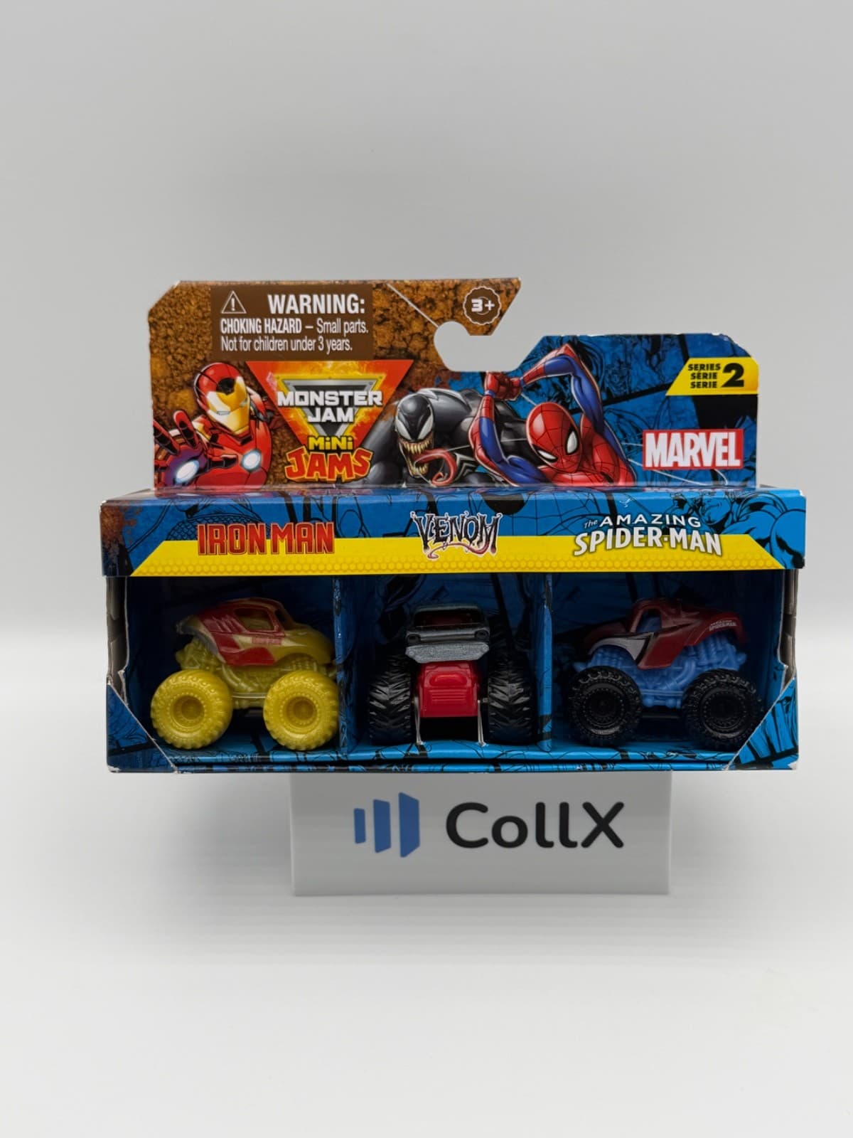 Monster Jam Mini Jams Marvel Iron Man Venom Spider-Man 3-Pack 1:87