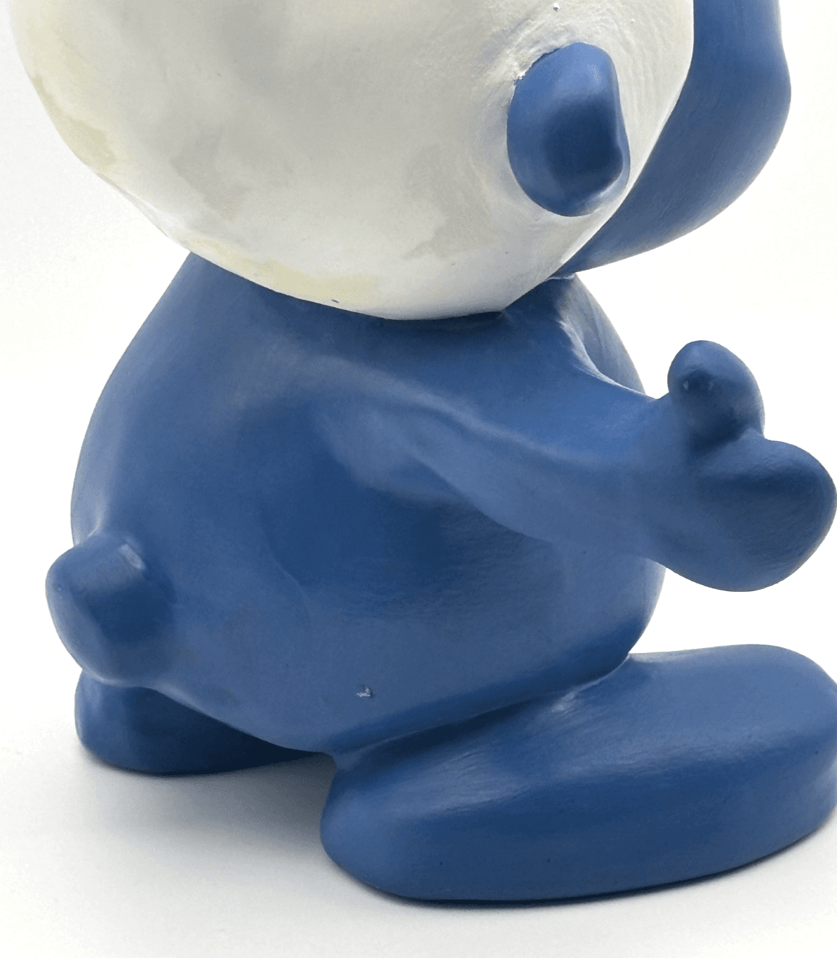 Vintage 1982 Willie Ceramic Blue Smurf Gnome Figurine White Hat Handmade - Thumbnail 4