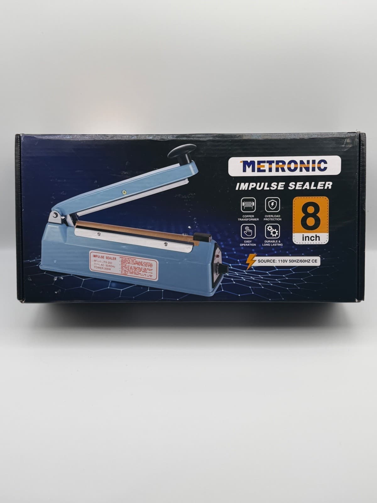 Metronic FS-200 8" Impulse Sealer Heat Sealing Machine 110V 300W