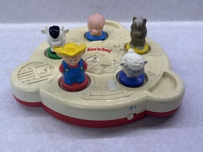 Vintage 1995 Fisher Price See n Say 3D Old MacDonalds Animals Toy Works - Thumbnail 3
