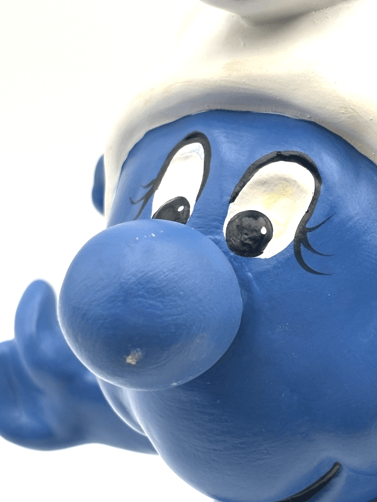 Vintage 1982 Willie Ceramic Blue Smurf Gnome Figurine White Hat Handmade - Thumbnail 5