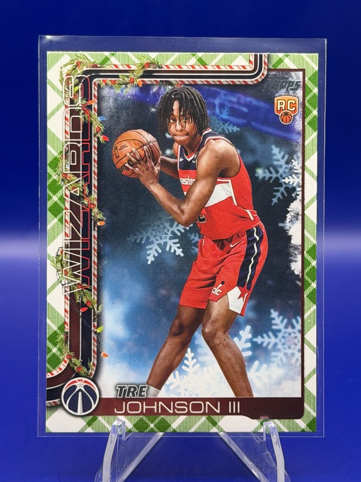 2025-26 Topps Holiday Tre Johnson III H166 Washington Wizards Plaid RC #H166