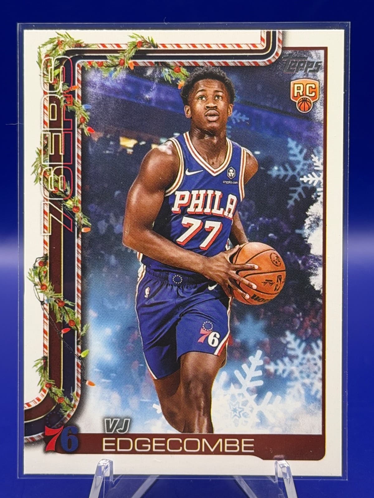 2025-26 Topps Holiday VJ Edgecombe RC #H163 Philadelphia 76ers Basketball NM