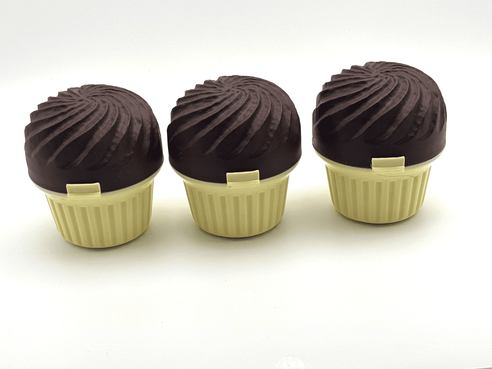 Vintage Range Kleen Go Go Cupcase Cupcake Muffin Holders Set of 3 Brown Yellow - Thumbnail 4