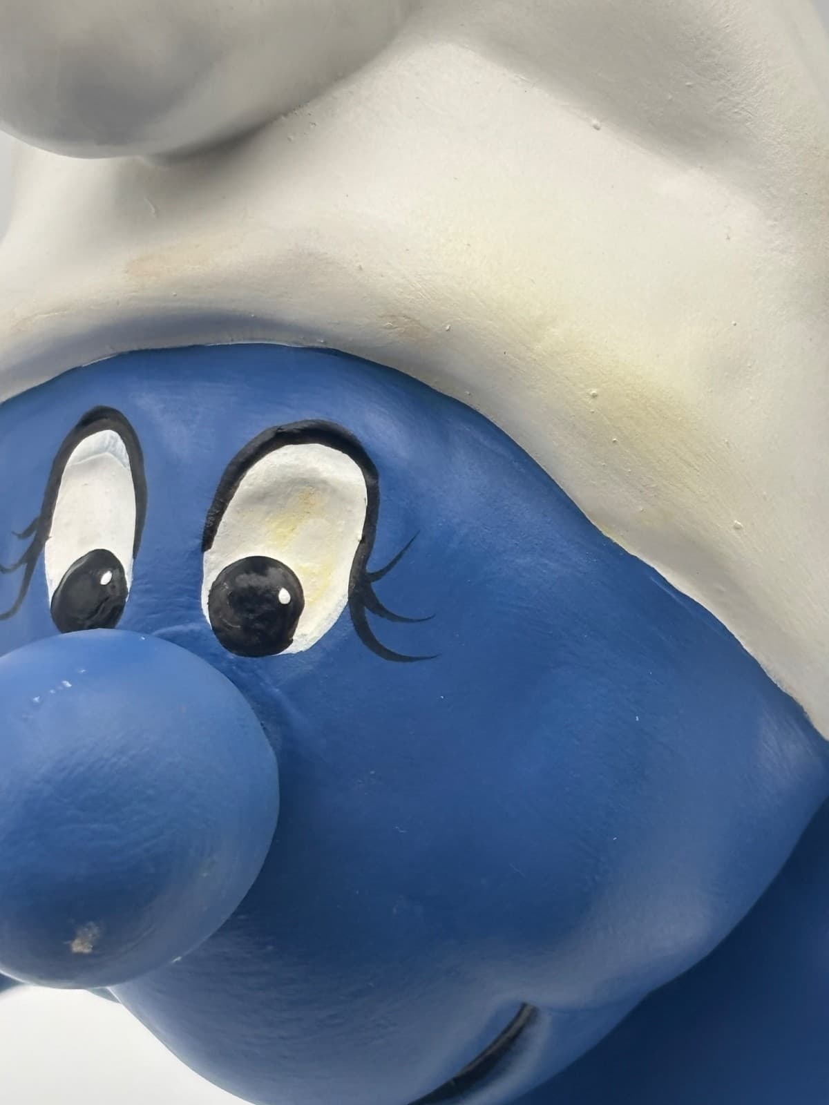 Vintage 1982 Willie Ceramic Blue Smurf Gnome Figurine White Hat Handmade - Thumbnail 6
