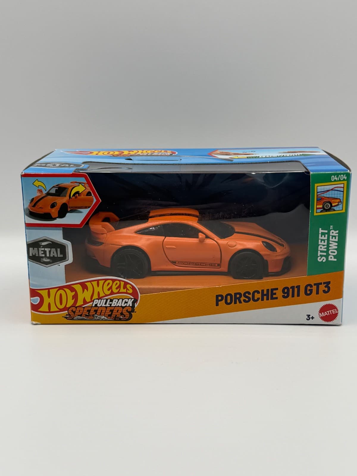 Hot Wheels Pull-Back Speeders Porsche 911 GT3 Street Power 1:43