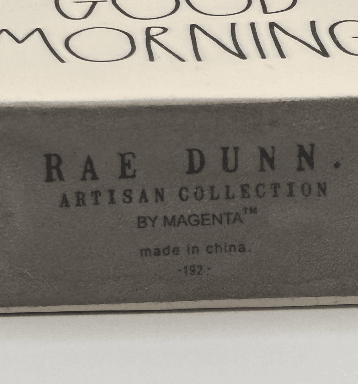 Rae Dunn GOOD MORNING Ceramic Block Sign Paperweight Magenta 6” - Thumbnail 4