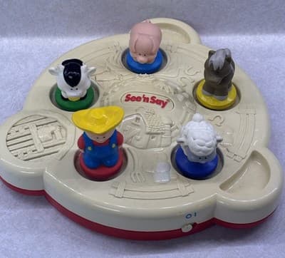Vintage 1995 Fisher Price See n Say 3D Old MacDonalds Animals Toy Works