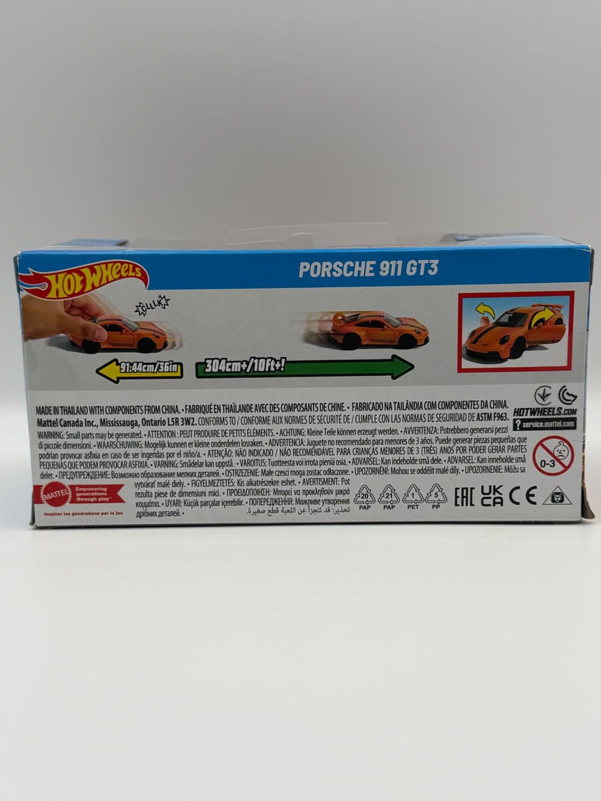 Hot Wheels Pull-Back Speeders Porsche 911 GT3 Street Power 1:43 - Thumbnail 3