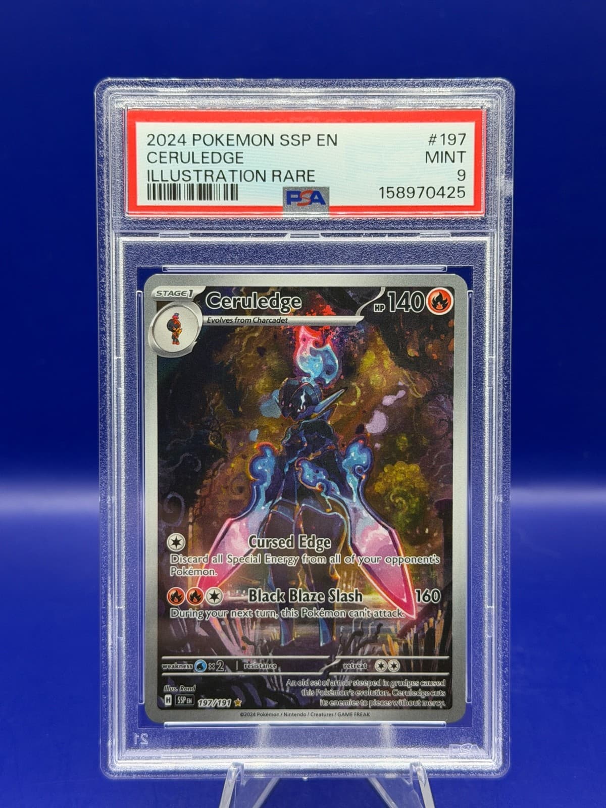 2024 Pokemon Surging Sparks Ceruledge #197 Illustration Rare Grade 9
