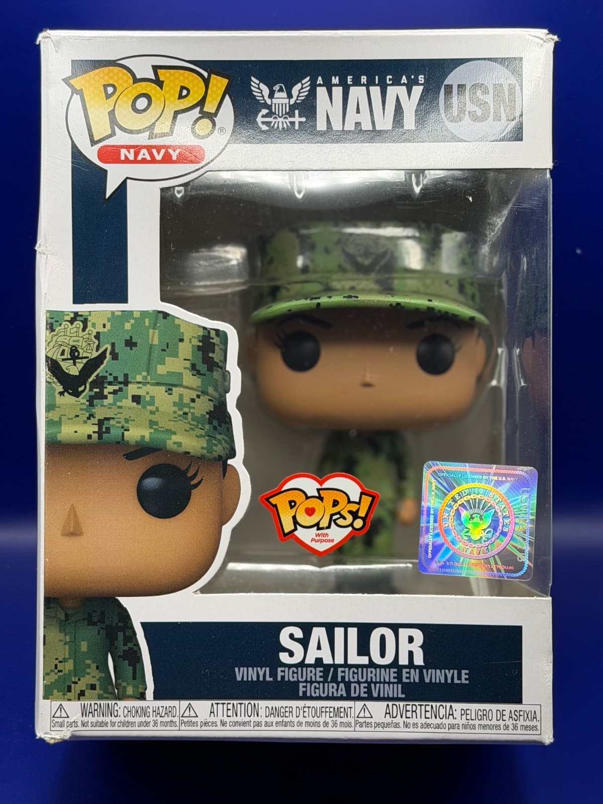 Funko POPs! With Purpose -Military US Navy Sailor Caucasian Female #3 New In Box