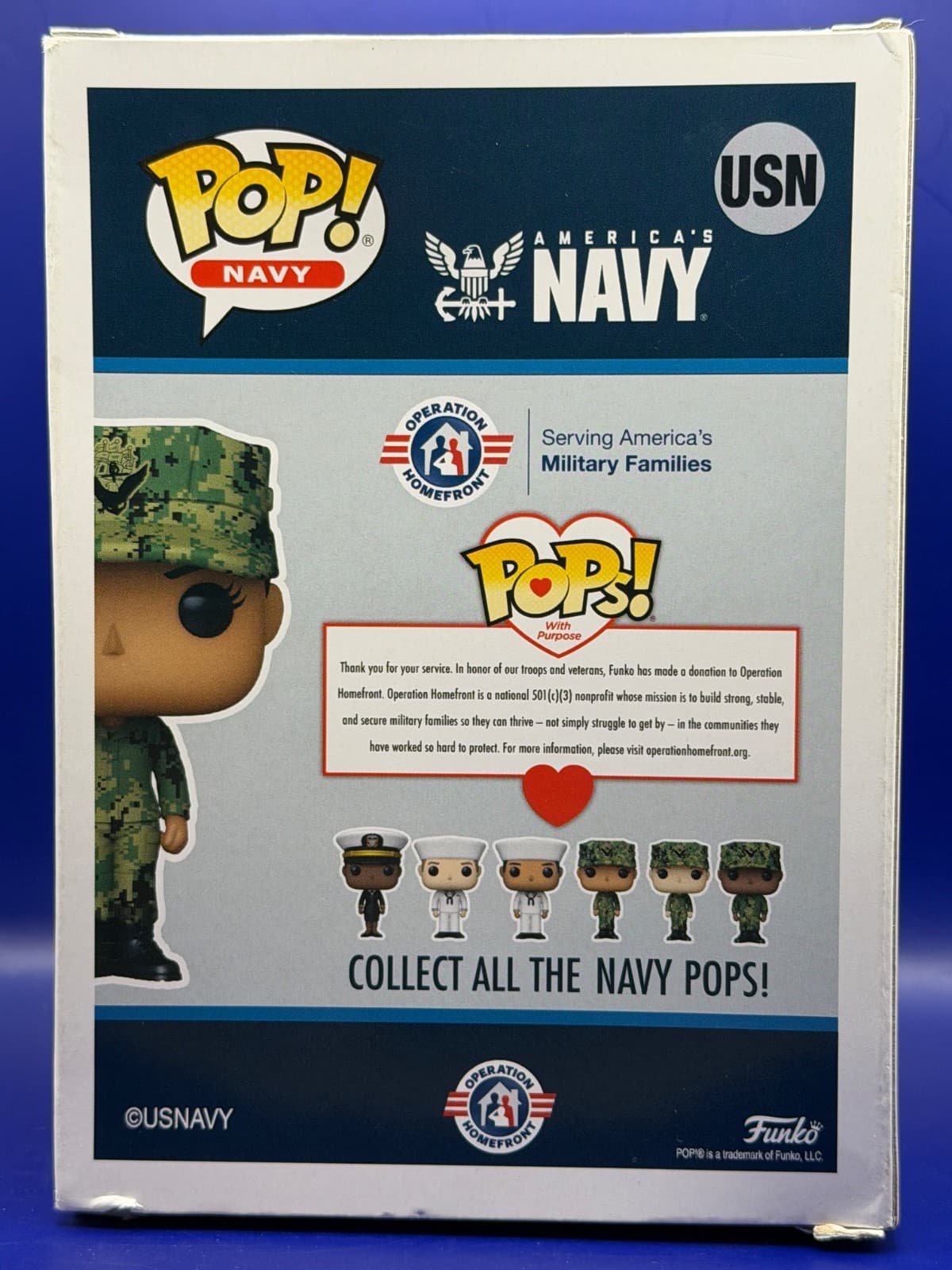 Funko POPs! With Purpose -Military US Navy Sailor Caucasian Female #3 New In Box - Thumbnail 2