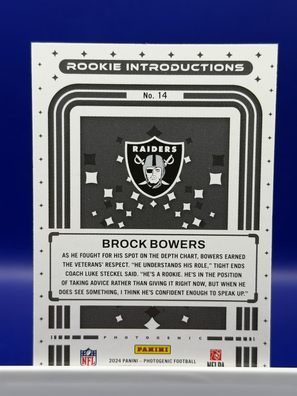 2024 Panini Photogenic Brock Bowers RC Rookie Introductions #14 Raiders - Thumbnail 2
