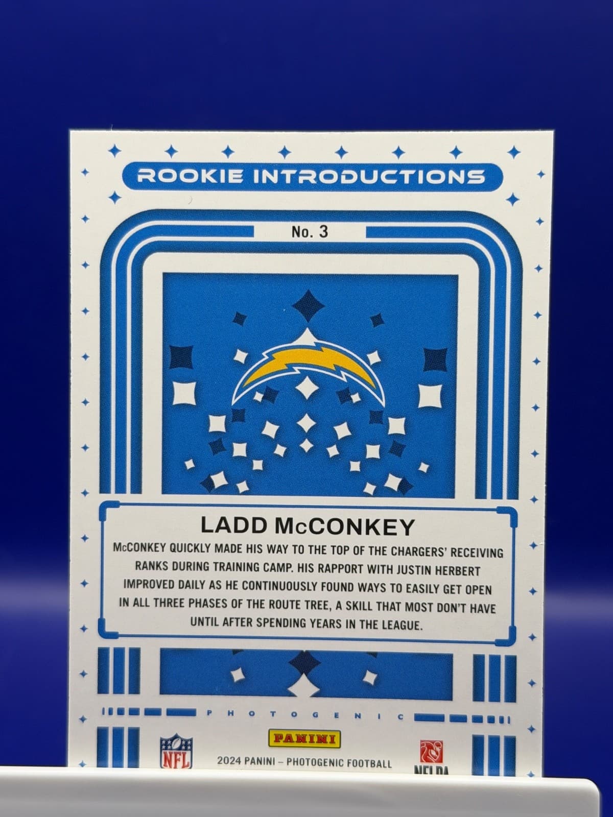 2024 Panini Photogenic Ladd McConkey RC Rookie Introductions #3 Chargers - Thumbnail 2