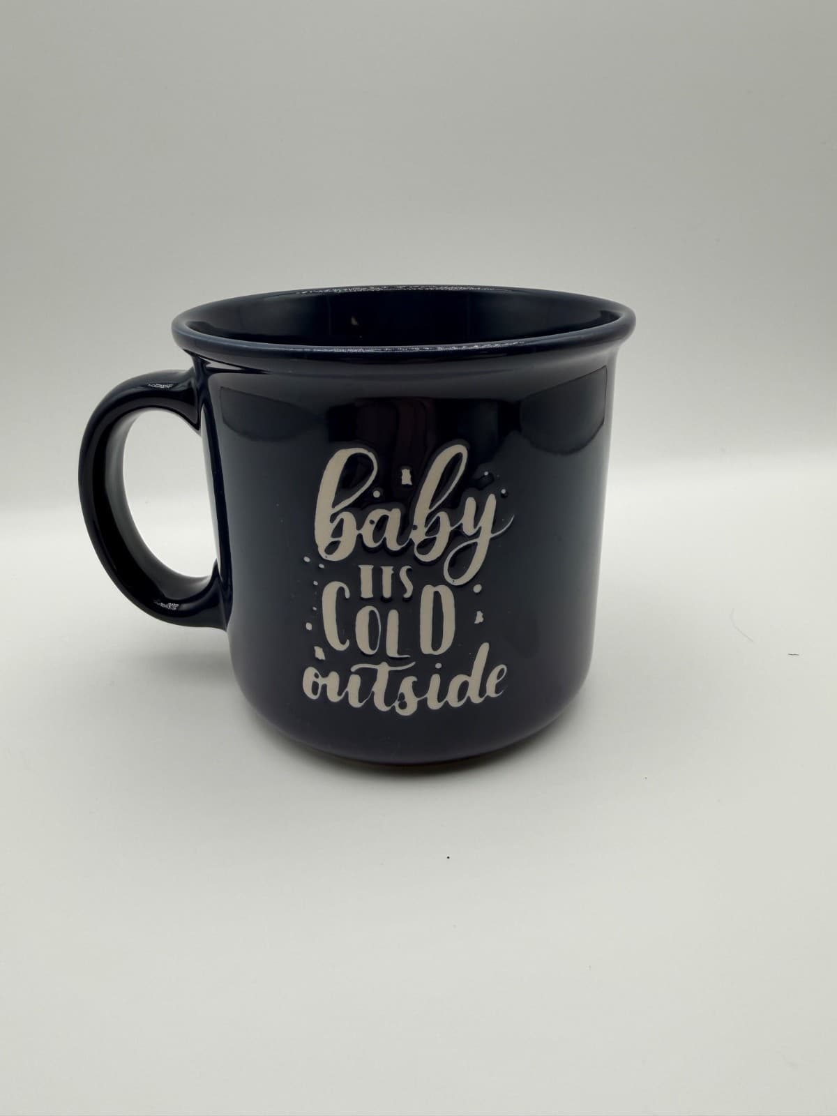 Holly & Joy Baby Its Cold Outside Navy Ceramic Coffee Soup Mug - Thumbnail 2