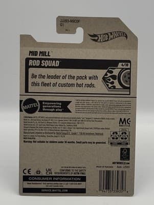 2026 Hot Wheels 140/250 "Mid Mill", Blue, Rod Squad Series, New, Unopened - Thumbnail 3
