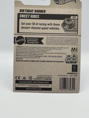 Hot Wheels Birthday Burner Sweet Rides Birthday Car 1:64 Diecast Blue Purple - Thumbnail 5