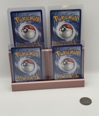 Rose Gold Top Loader Card Display Stand Holds 4 Trading Cards NEW-STAND ONLY - Thumbnail 3