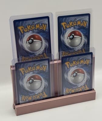 Rose Gold Top Loader Card Display Stand Holds 4 Trading Cards NEW-STAND ONLY