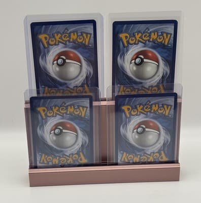 Rose Gold Top Loader Card Display Stand Holds 4 Trading Cards NEW-STAND ONLY - Thumbnail 2