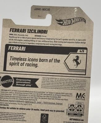 HOT WHEELS 2025 - Red Ferrari 12Cilindri - Ferrari 94/250 - Die Cast Toy 1:64 - Thumbnail 4