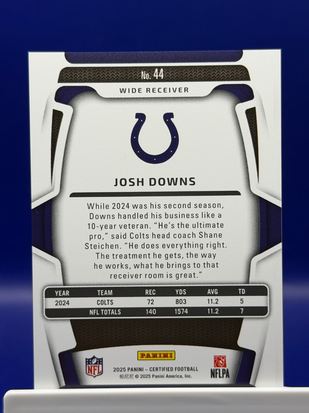 2025 Panini Certified Josh Downs Mirror /399 #44 Colts - Thumbnail 3