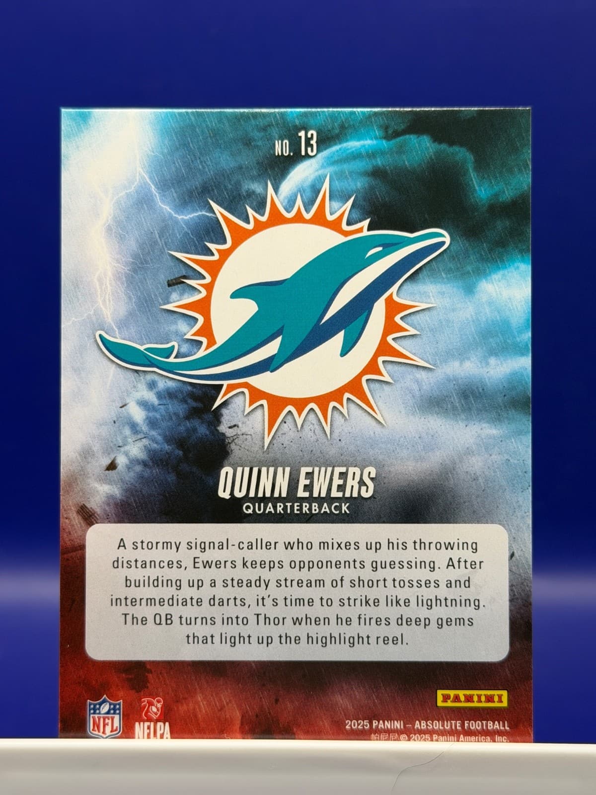 2025 Panini Absolute Quinn Ewers By Storm RC #13 Dolphins Rookie - Thumbnail 2