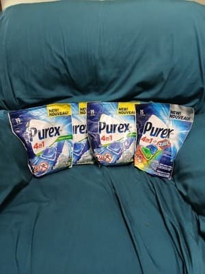 Purex 4in1 Mountain Breeze 3 Pacs + Purex 4in1 +clorox2 Discontinued 72 Pods