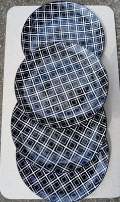 Dover & York Dinner Plate Geometric Design Discontinued Set Of 4 Brand New Rare
