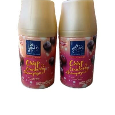 2 Glade Air Freshener Spray Refills Crisp Cranberry Champagne Limited Ed Holiday