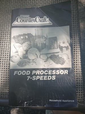 Sears Counter Craft 7-Speed Food Processor Owner’s Manual Only
