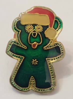 Vintage Christmas Enamel Brooch Pin Lot Santa Reindeer Holiday Tree Wreath Bells - Thumbnail 7