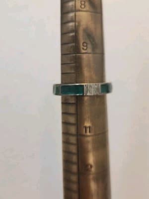 Avon Stackable Enamel Band Ring Green Yellow Enamel Inlay - Thumbnail 4