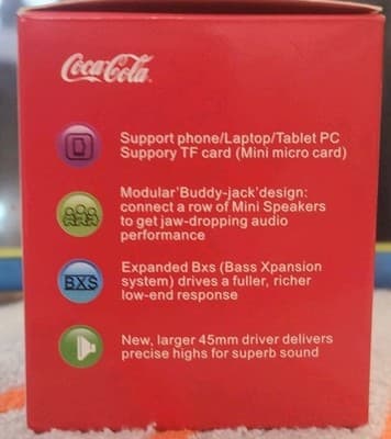 Official Coca-Cola Mini Wireless Speaker Bluetooth Red White Sphere Collectible - Thumbnail 4